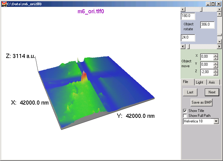 Screenshot of WSxMConvert viewer window
